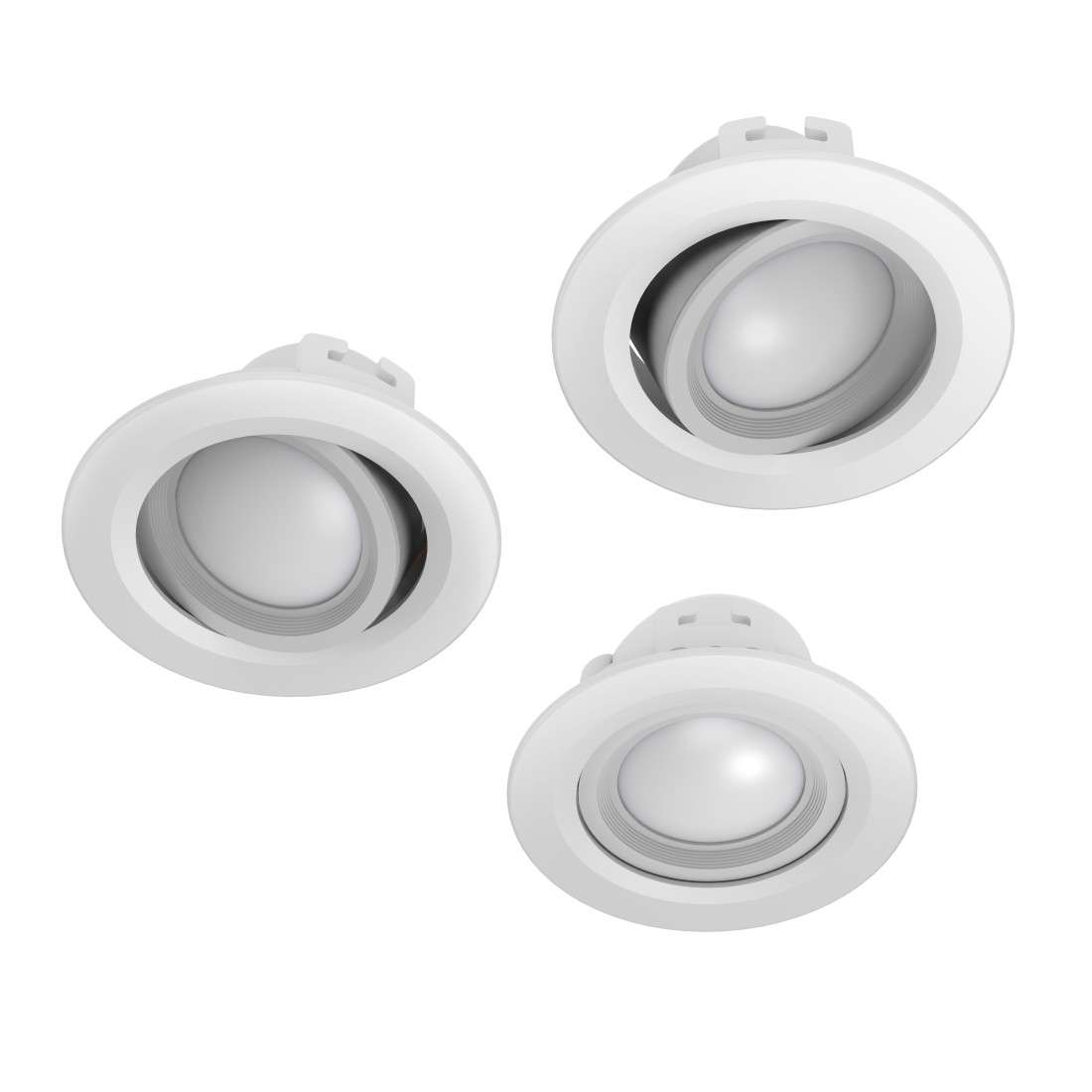 HAMA WLAN LED-Einbauspot, 5W, per Sprache/App steuern, verstellbar, 3 St., Weiß
