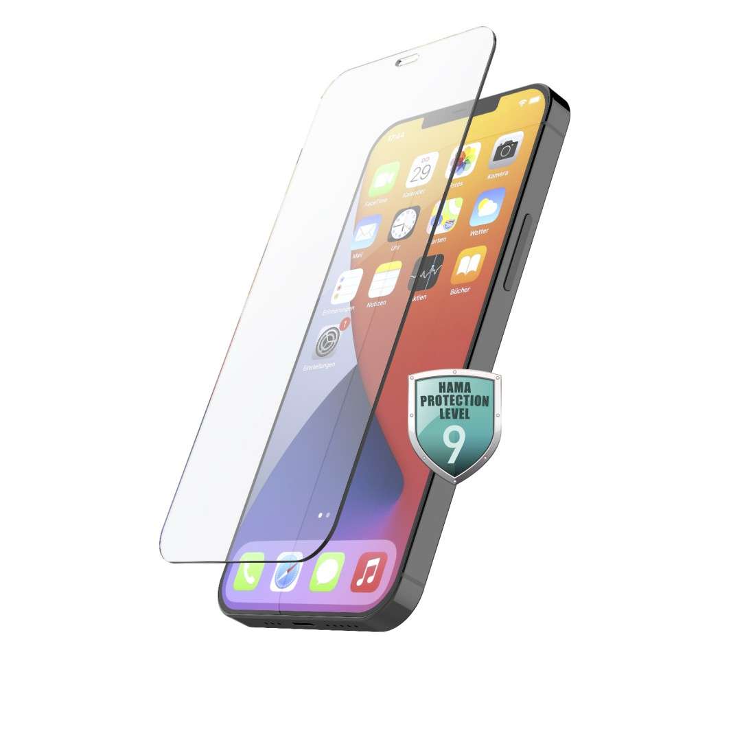 HAMA Echtglas-Displayschutz Premium Crystal Glass Apple iPhone 12/12 Pro