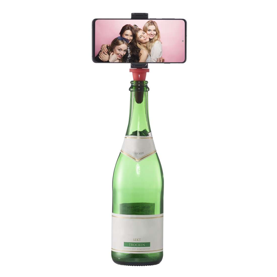 Handyhalterung für Flaschen Bottle Pod Fun, für Smartphones 5,8 - 8,5 cm
