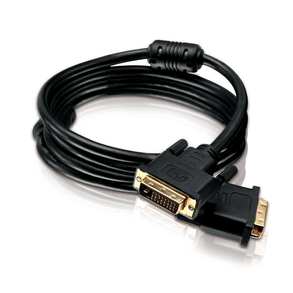 Helos Anschlusskabel, DVI-D 24+1 Stecker/Stecker, FULL HD, BASIC, 5,0m, schwarz