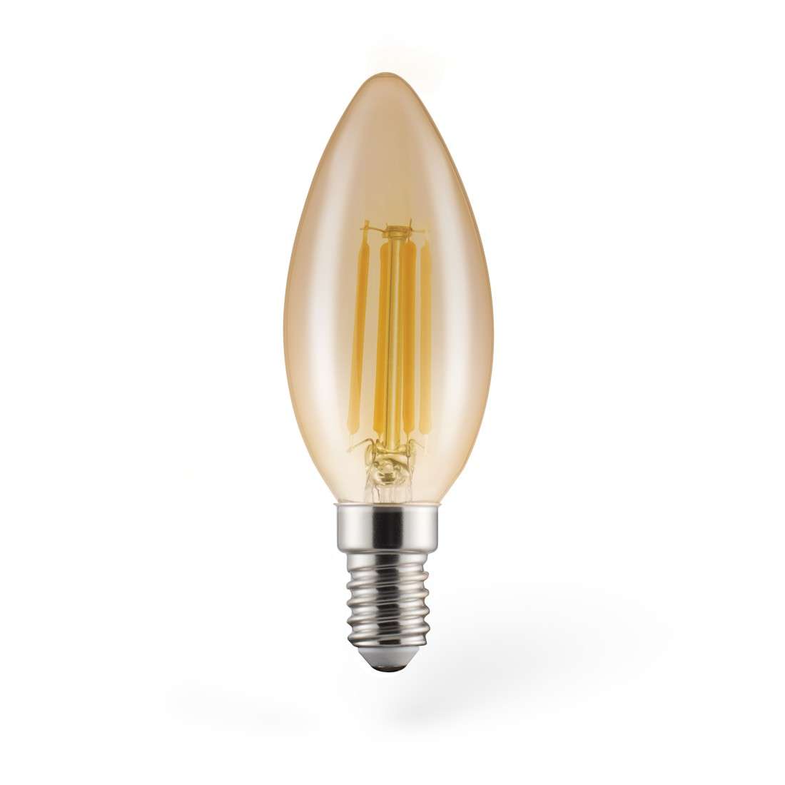 XAVAX LED-Filament, E14, 320lm 4W, Vintage-Lampe Kerze, dimmbar, Warmweiß