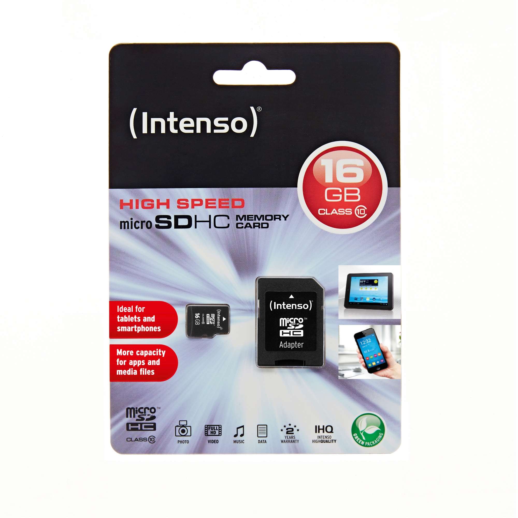Intenso microSDHC Speicherkarte 16 GB Class 10