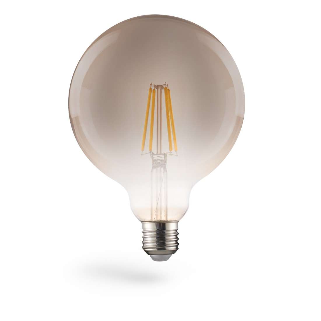 XAVAX LED-Filament, E27, 420lm 8W, Vintage-Lampe Globe 125, dimmbar, Warmweiß