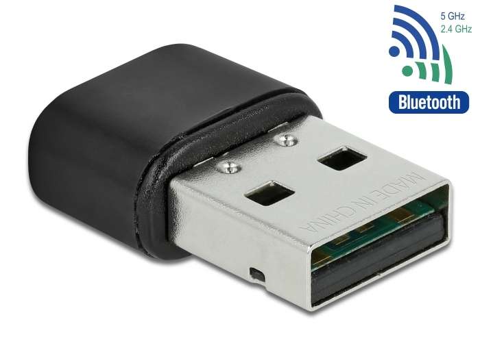 Delock Bluetooth 4.2 und Dualband WLAN ac/a/b/g/n 433 Mbps USB Adapter