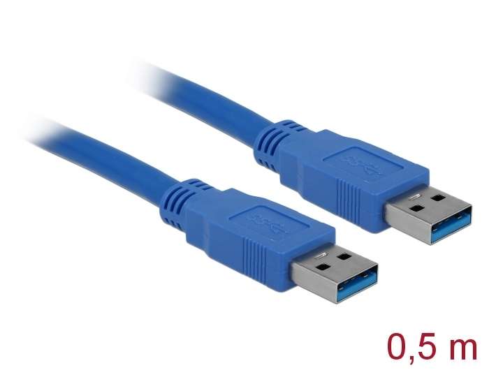 Delock Kabel USB 3.0 Typ-A Stecker > USB 3.0 Typ-A Stecker 0,5 m blau