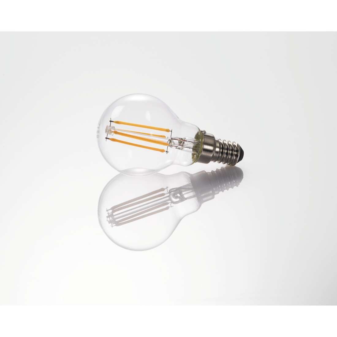 LED-Filament, E14, 470lm ersetzt 40W, Tropfenlampe, Warmweiß, klar, dimmbar