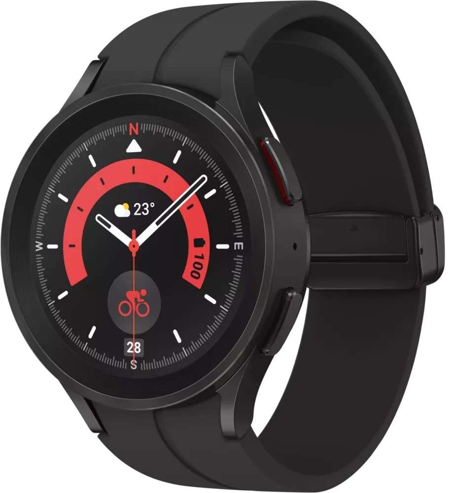 Samsung Galaxy Watch5 Pro - Black Titanium - intelligente Uhr mit Sportband - Titanium Black - 16 GB