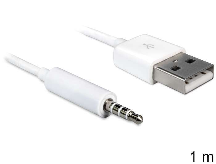 Delock Kabel USB-A Stecker > Klinke 3,5 mm Stecker 4 Pin IPod Shuffle 1 m