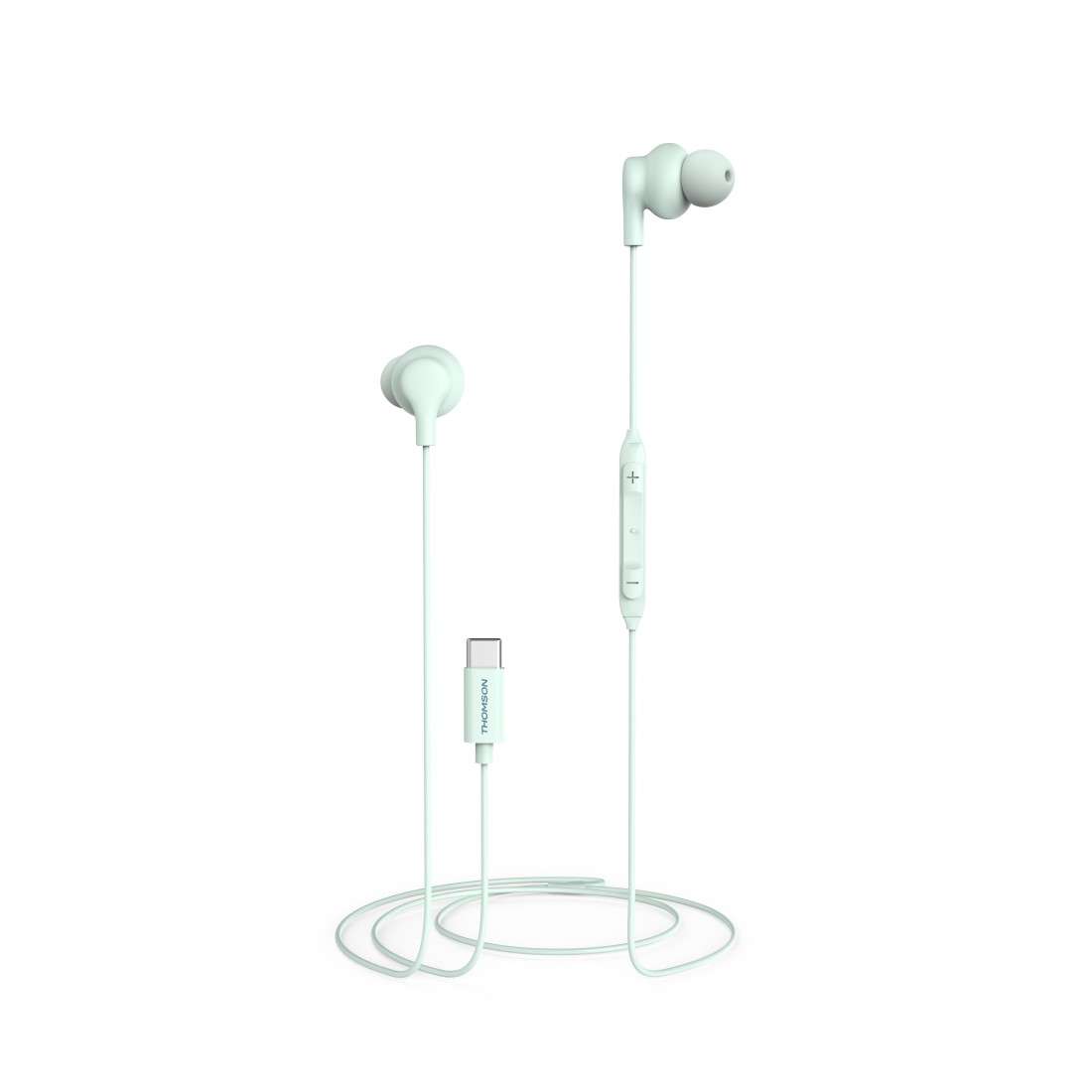 THOMSON (LIZENZMARKE) Kopfhörer, In-Ear, Mikrofon, Kabelknickschutz, USB-C, Türkis
