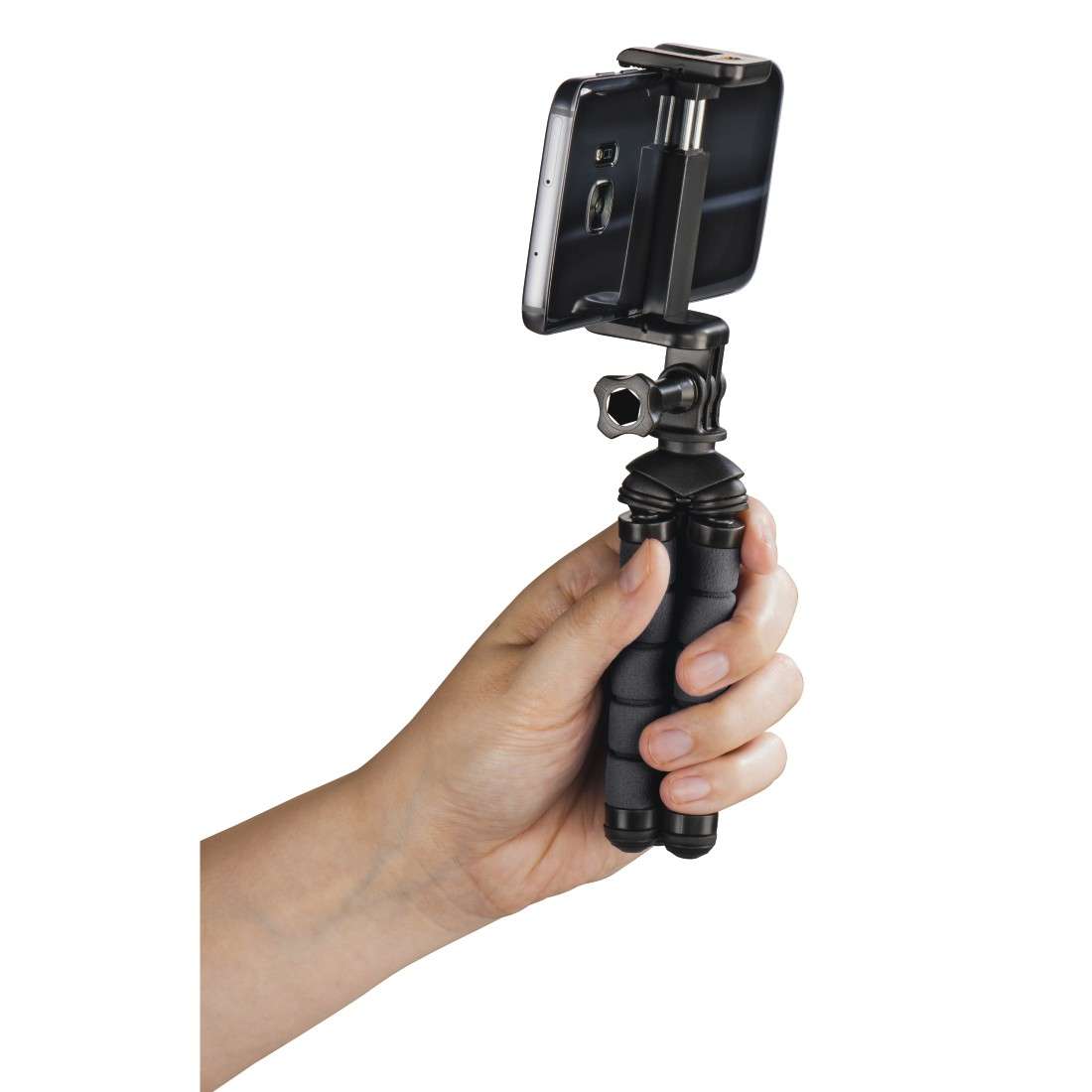 Ministativ Flex für Smartphone und GoPro, 14 cm, Schwarz