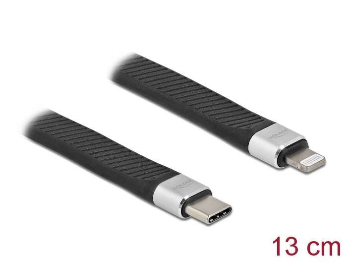 Delock FPC Flachbandkabel USB Type-C zu Lightning 13 cm