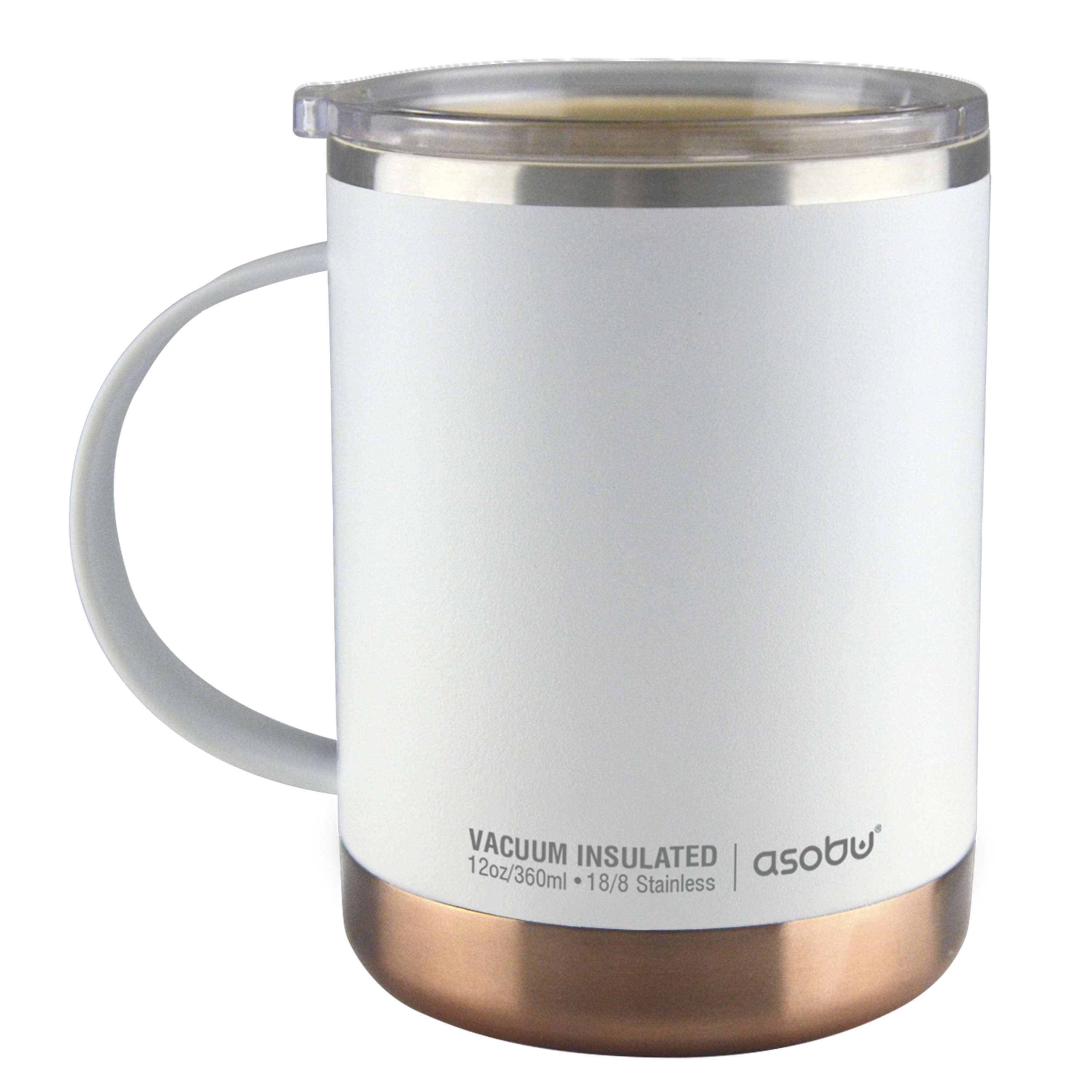 Asobu Isolierter Kaffeebecher aus Edelstahl & Keramik Ultimate weiß