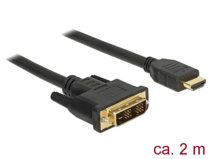 Delock Kabel DVI 18+1 Stecker > HDMI-A Stecker 2,0 m
