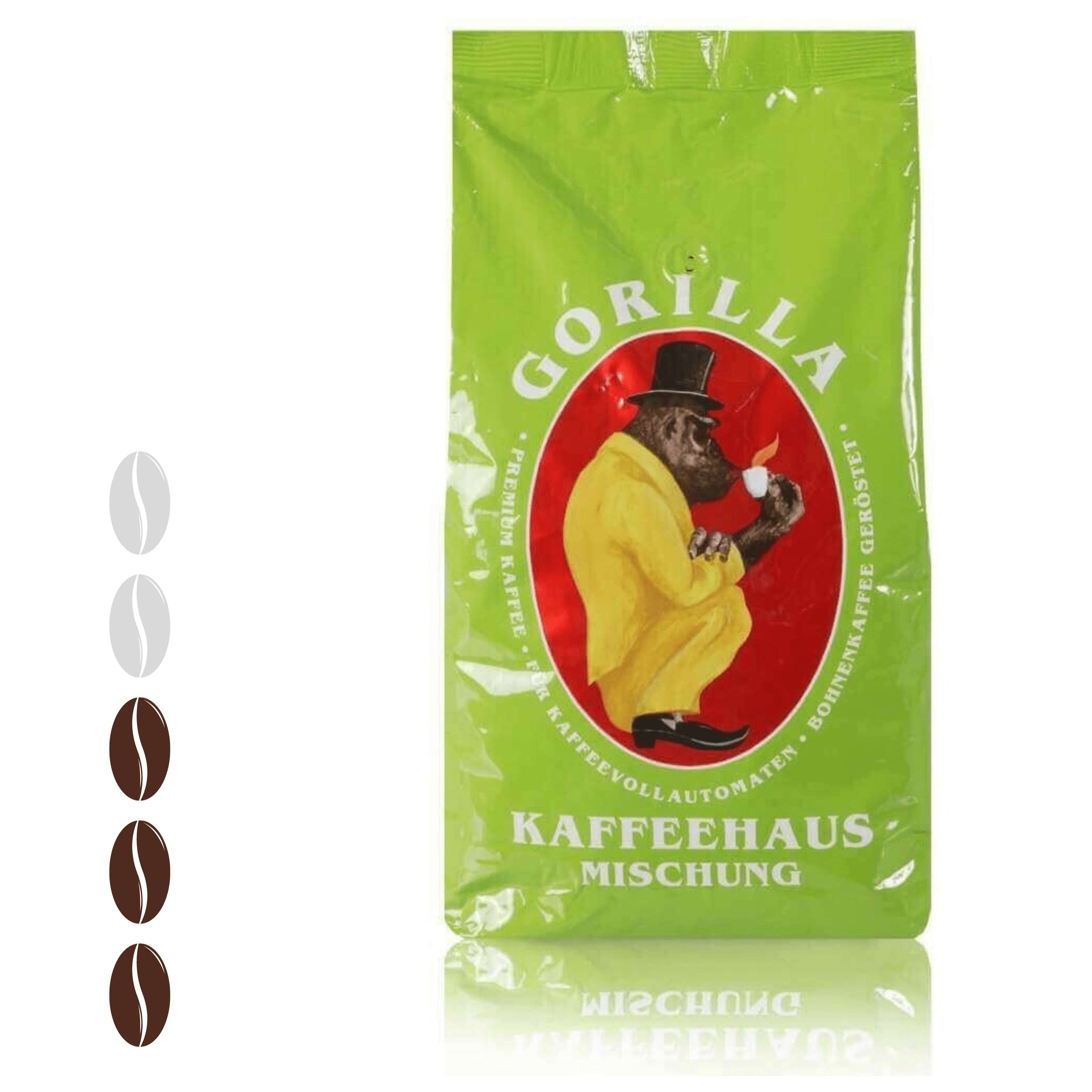 Gorilla Kaffeehaus ganze Bohnen 1 kg ohne Bitterstoffe