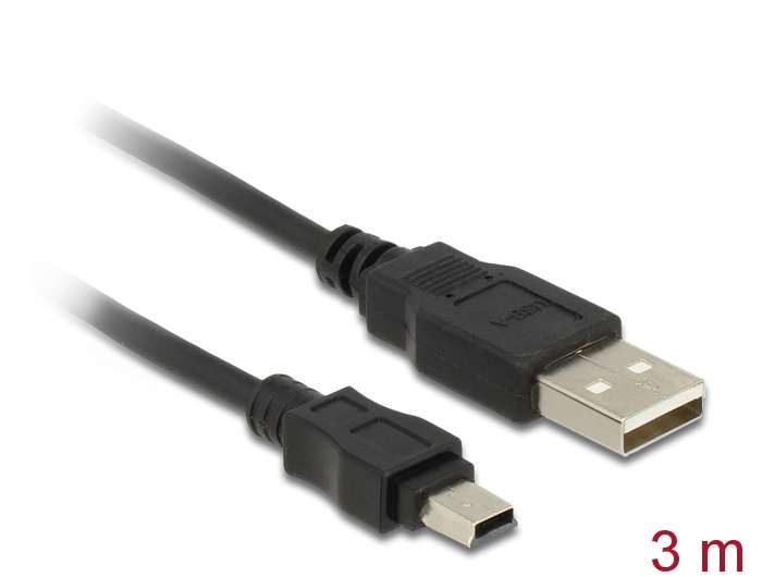 Delock Kabel USB 2.0-A Stecker > mini B 5-Pin Stecker 3 m