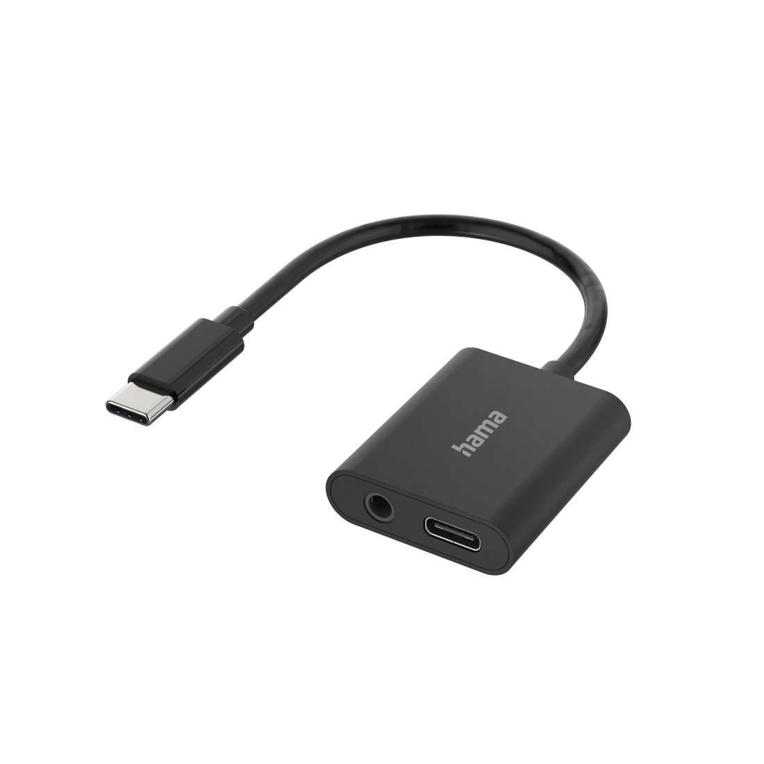 HAMA Audio-Adapter, 2in1, USB-C-St. - 3,5-mm-Klinke/USB-C-Buchse, Audio + Laden