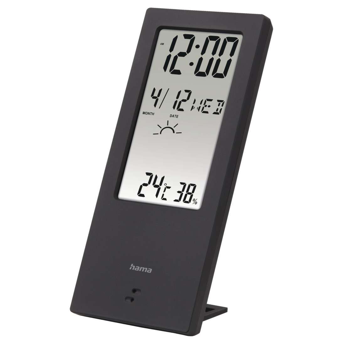 HAMA Thermometer/Hygrometer TH-140, mit Wetterindikator, Schwarz