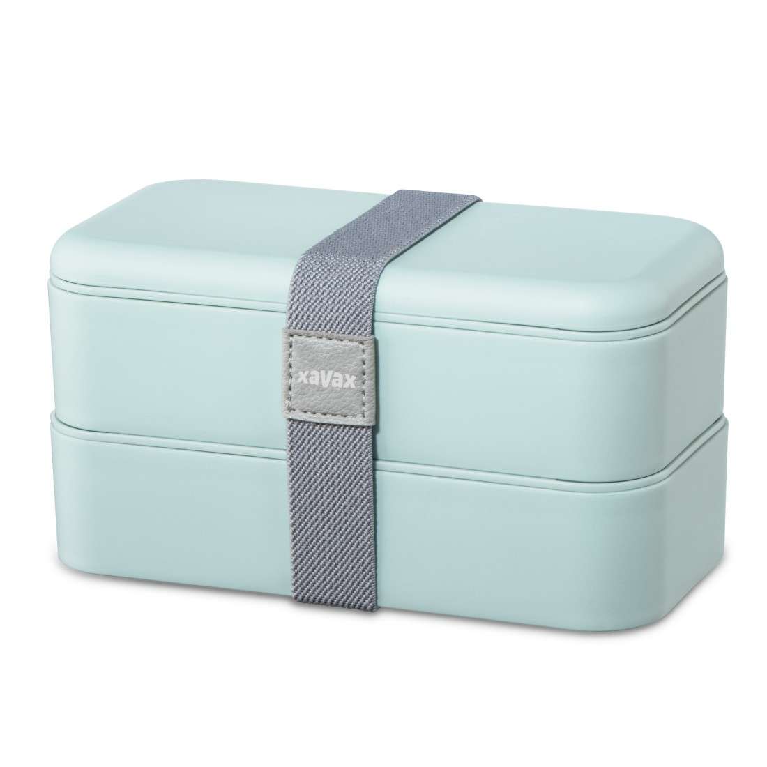 XAVAX Lunchbox 2 Stück, stapelbar, auslaufsicher, je Bentobox 500 ml, Pastellblau